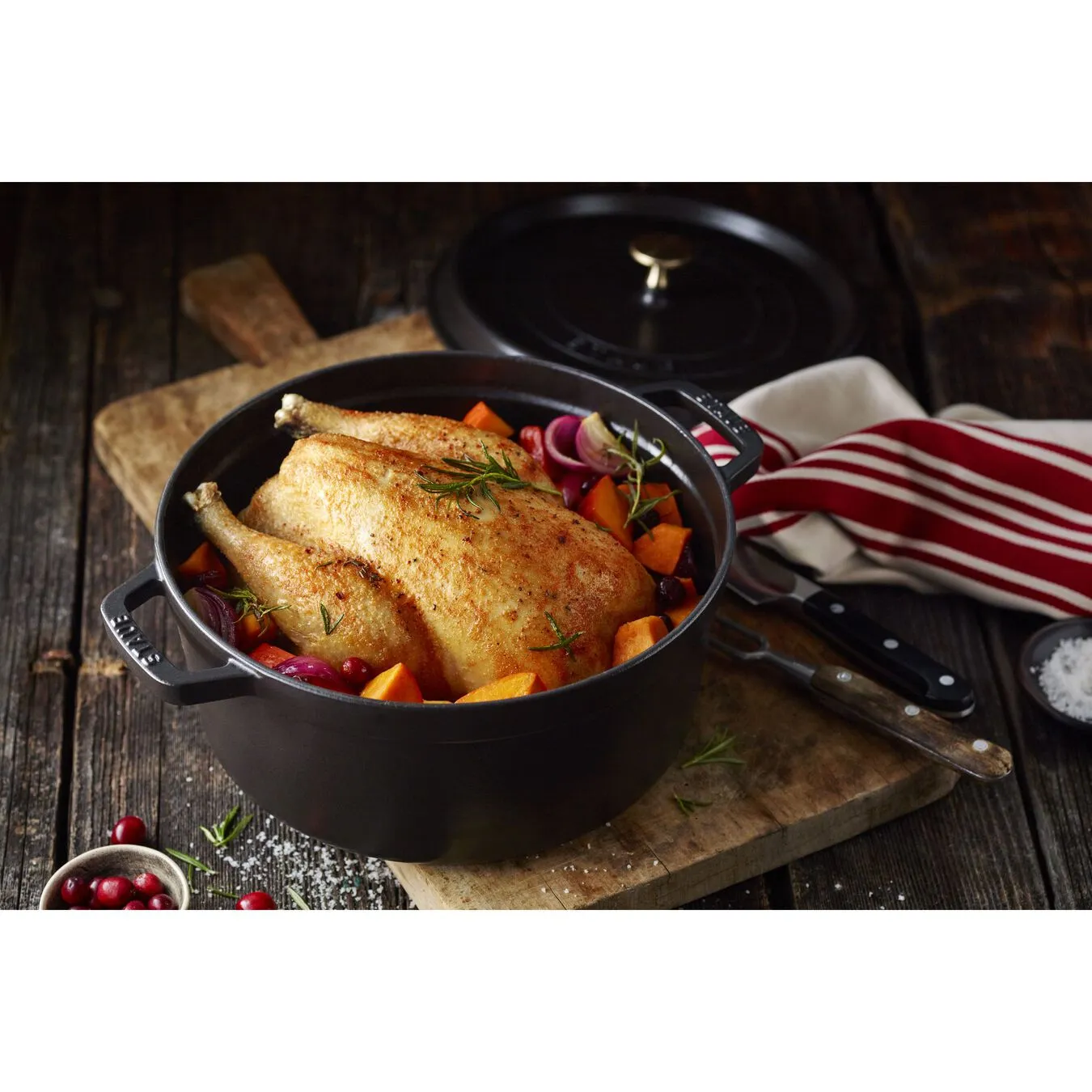 Staub Cocotte 26 Cm, Rund, Sort, Støbejern - Billede 5