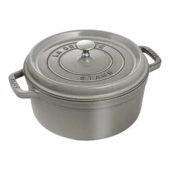 Staub Cocotte 24 Cm, Rund, Grafitgrå, Støbejern