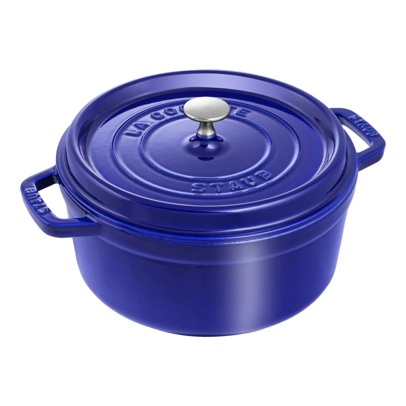 Staub Cocotte 24 Cm, Rund, Mørk-Blå, Støbejern