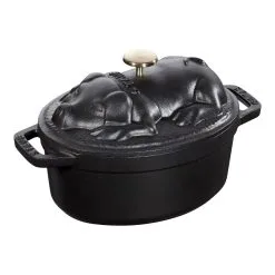 Staub Cocotte 17 Cm, Oval, Sort, Støbejern