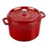 Staub Cocotte Dyb 24 Cm, Rund, Kirsebærrød, Støbejern