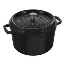 Staub Cocotte Dyb 24 Cm, Rund, Sort, Støbejern