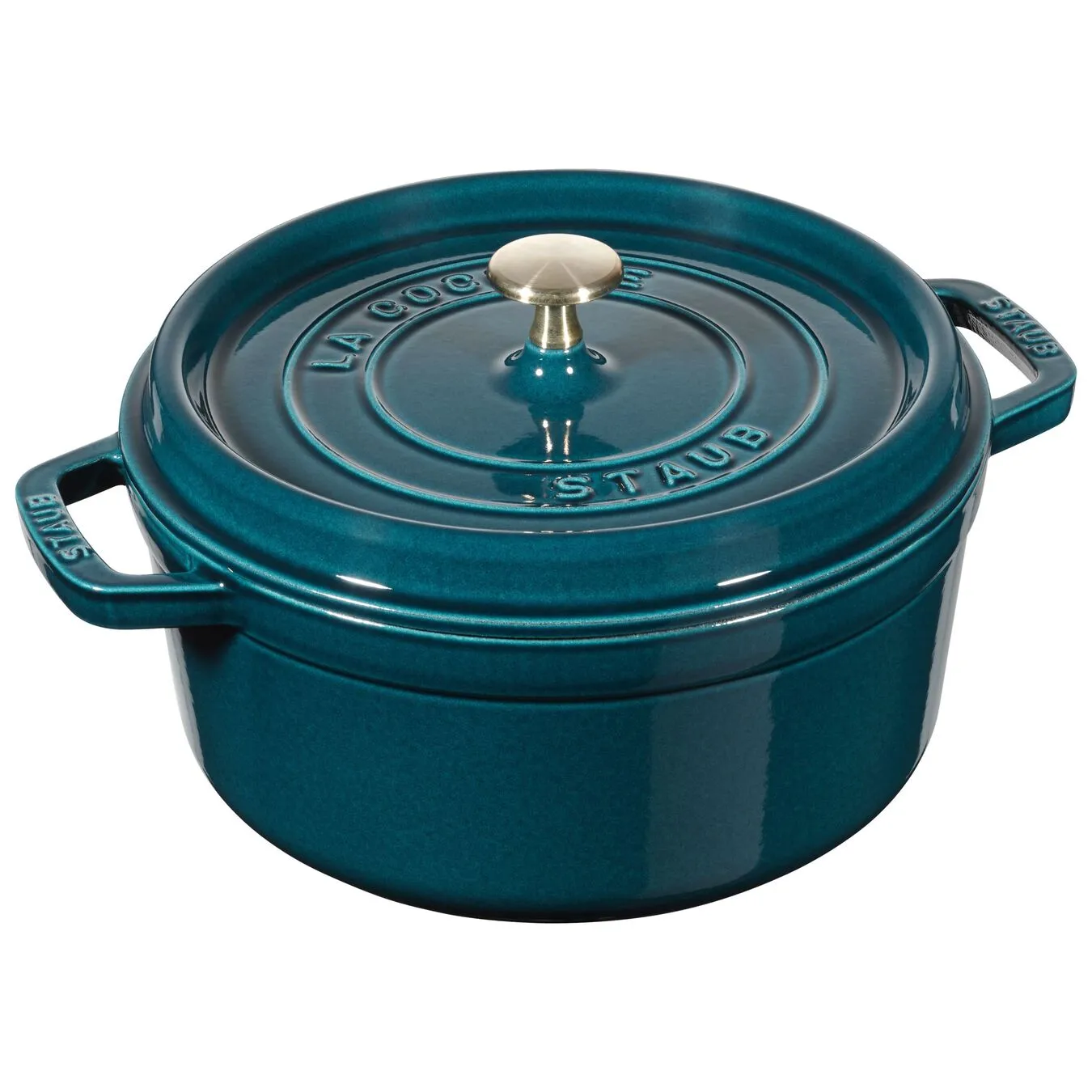 Staub Cocotte 24 Cm, Rund, La-Mer-Turkis-Blågrøn, Støbejern