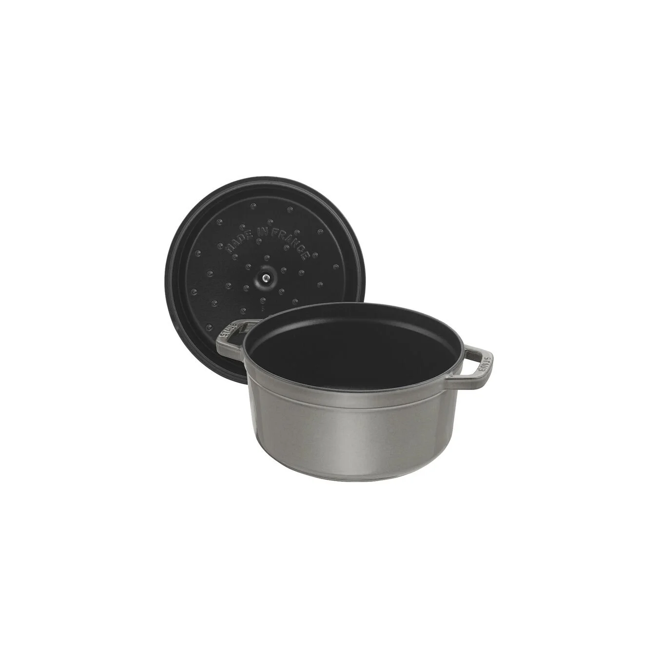 Staub Cocotte 34 Cm, Rund, Grafitgrå, Støbejern - Billede 3