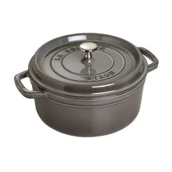 Staub Cocotte 26 Cm, Rund, Grafitgrå, Støbejern