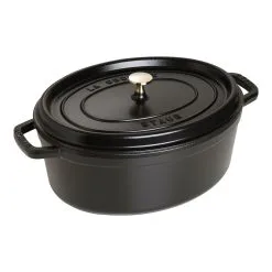 Staub Cocotte 33 Cm, Oval, Sort, Støbejern