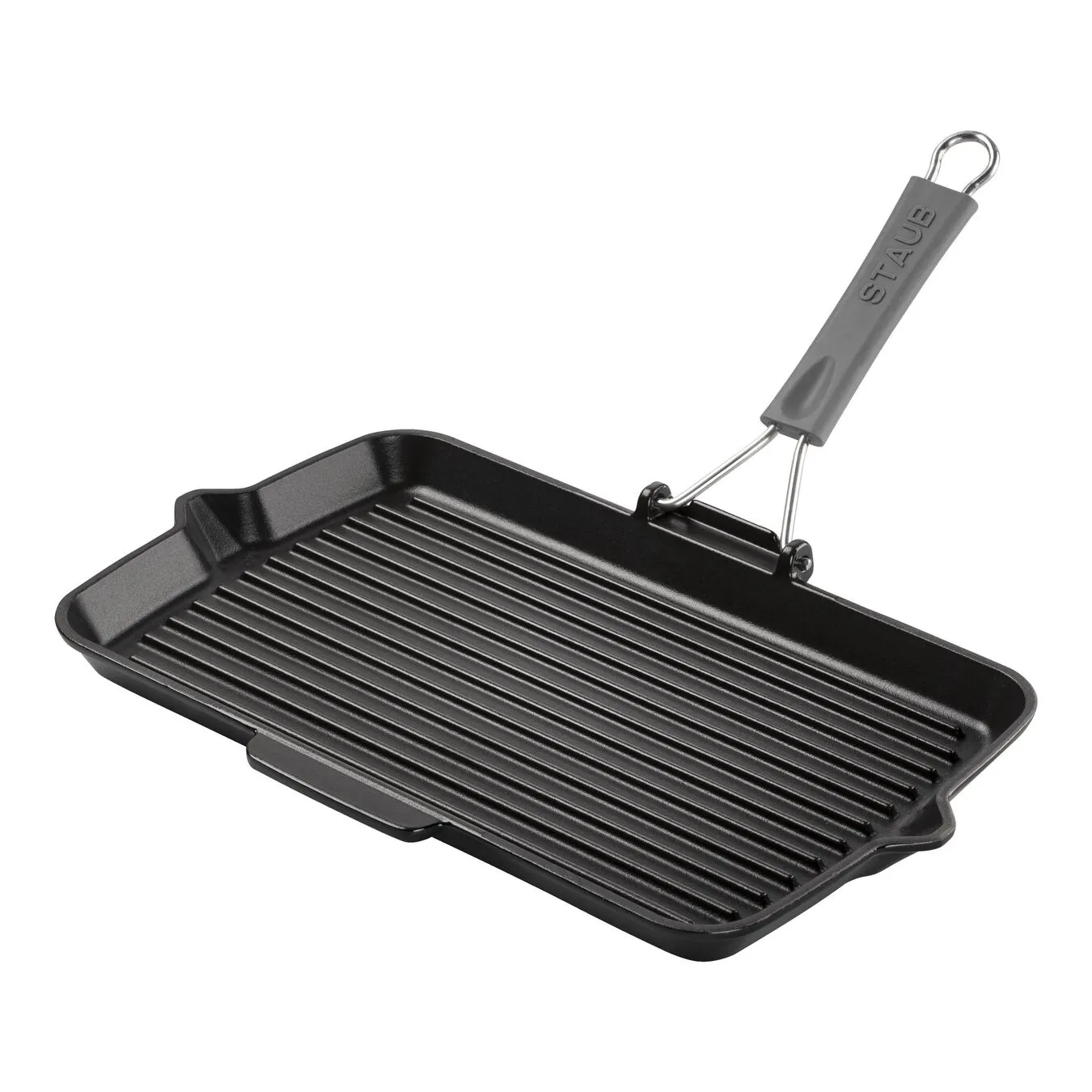 Staub Grillpande Med Hældetud 34 X 21 Cm, Støbejern, Sort