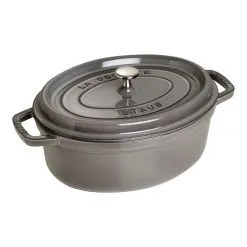 Staub Cocotte 37 Cm, Oval, Grafitgrå, Støbejern