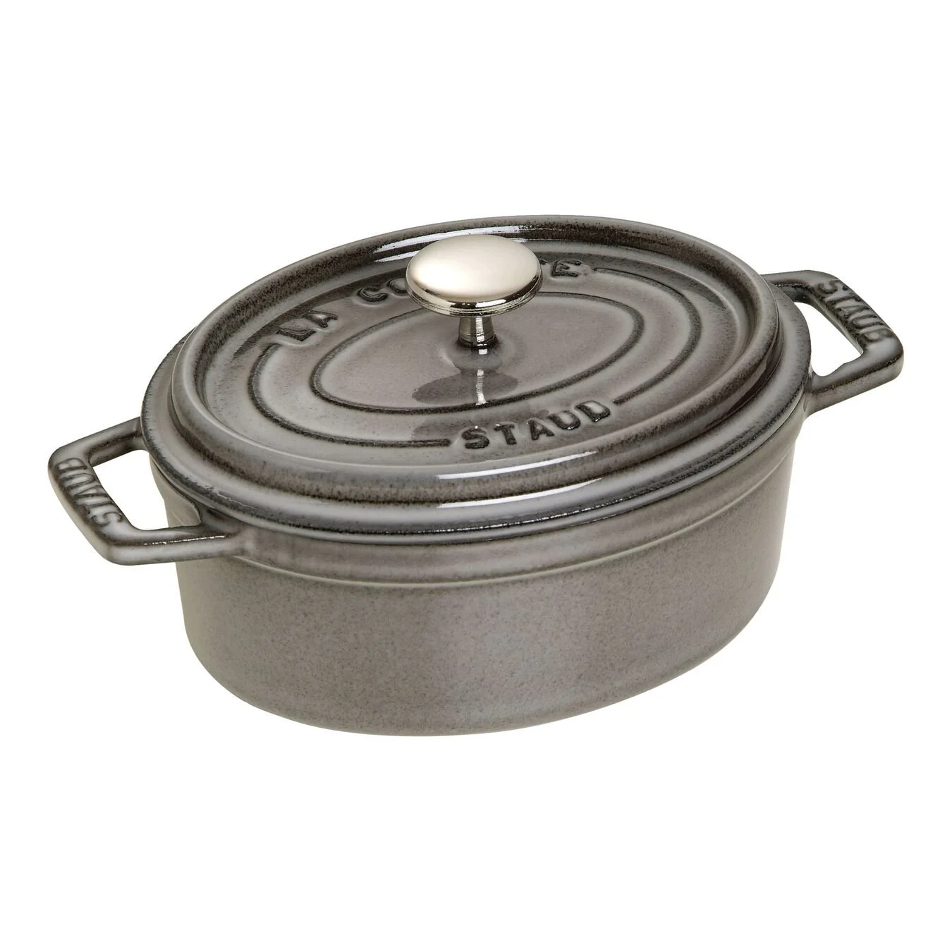Staub Cocotte 17 Cm, Oval, Grafitgrå, Støbejern