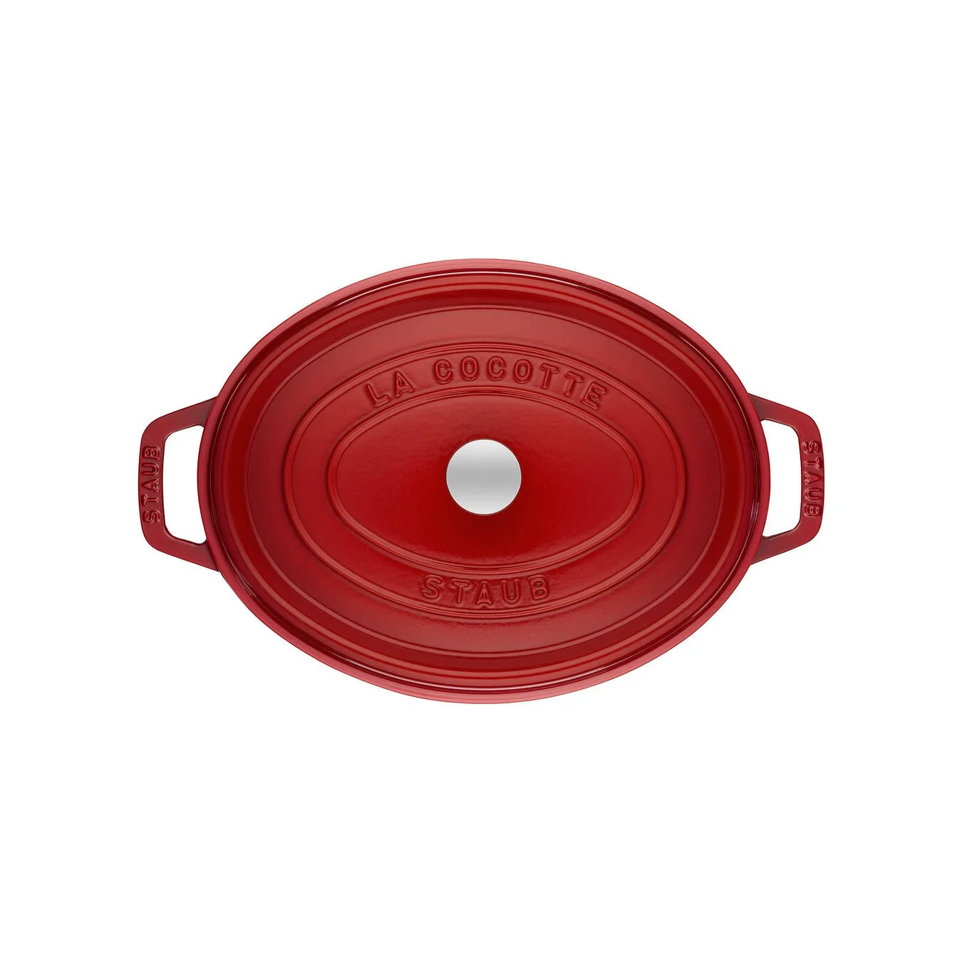 Staub Cocotte 27 Cm, Oval, Kirsebærrød, Støbejern - Billede 4