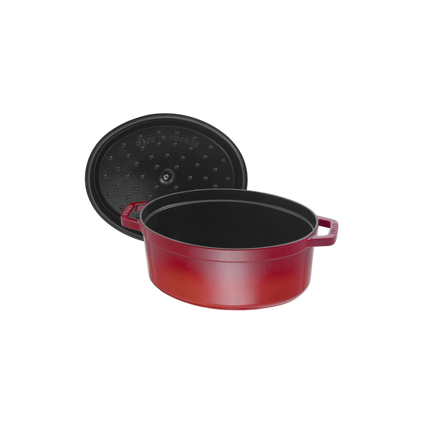 Staub Cocotte 27 Cm, Oval, Kirsebærrød, Støbejern - Billede 2