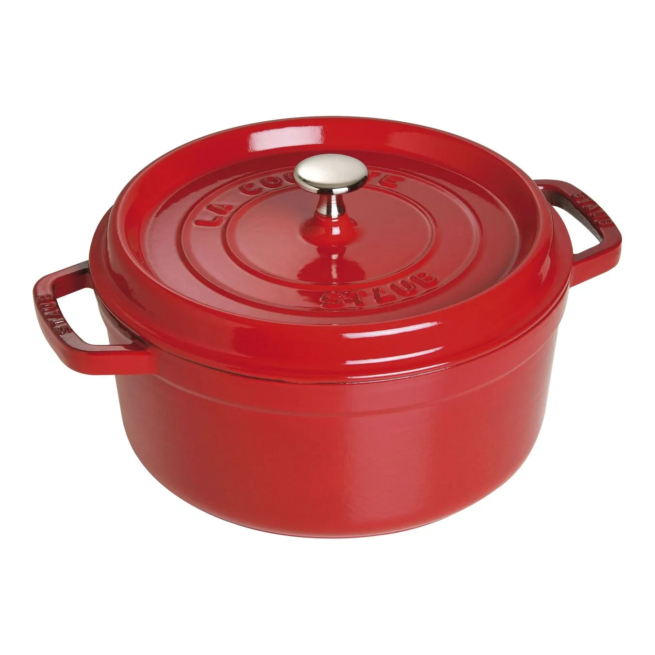 Staub Cocotte 18 Cm, Rund, Kirsebærrød, Støbejern - Billede 2