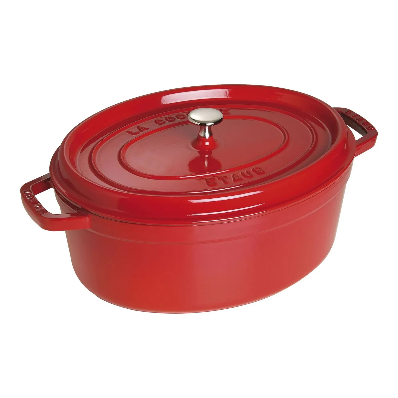 Staub Cocotte 27 Cm, Oval, Kirsebærrød, Støbejern