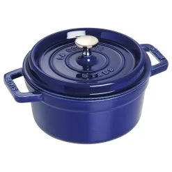 Staub Cocotte 20 Cm, Rund, Mørk-Blå, Støbejern