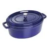 Staub Cocotte 33 Cm, Oval, Mørk-Blå, Støbejern