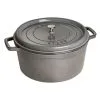 Staub Cocotte 34 Cm, Rund, Grafitgrå, Støbejern