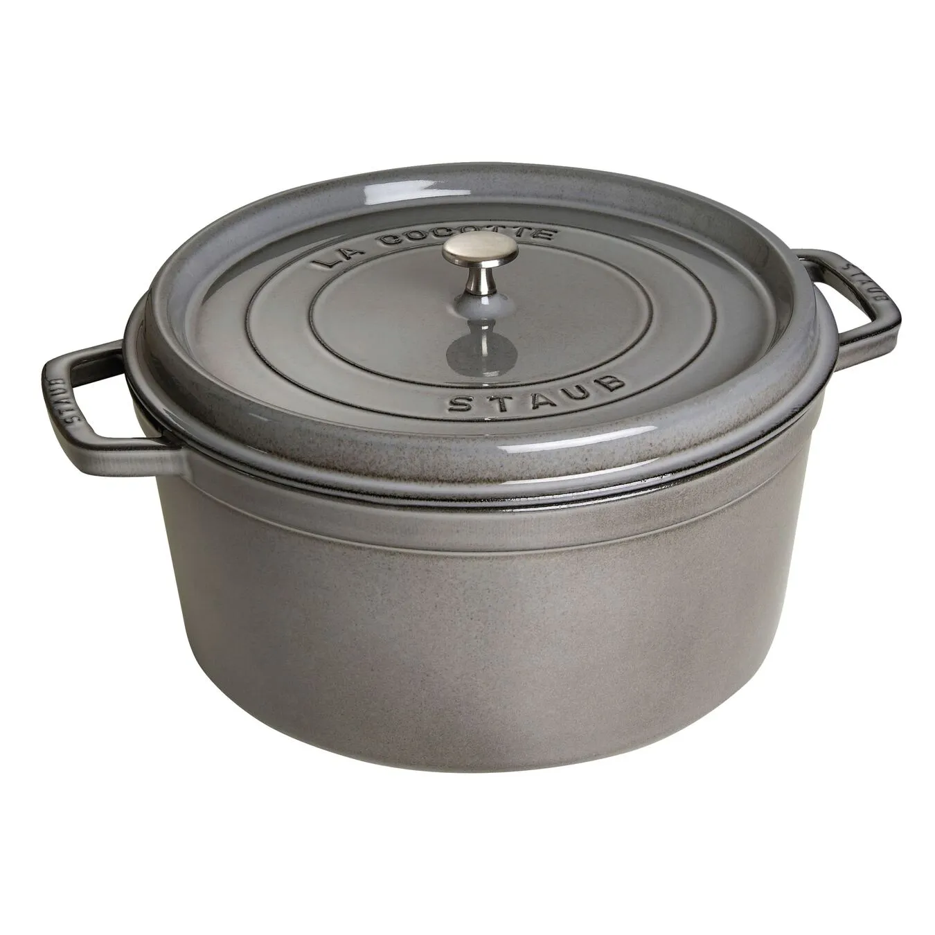 Staub Cocotte 34 Cm, Rund, Grafitgrå, Støbejern