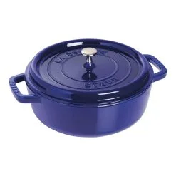Staub Cocotte Lav 26 Cm, Rund, Mørk-Blå, Støbejern