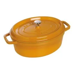 Staub Cocotte 27 Cm, Oval, Sennep, Støbejern