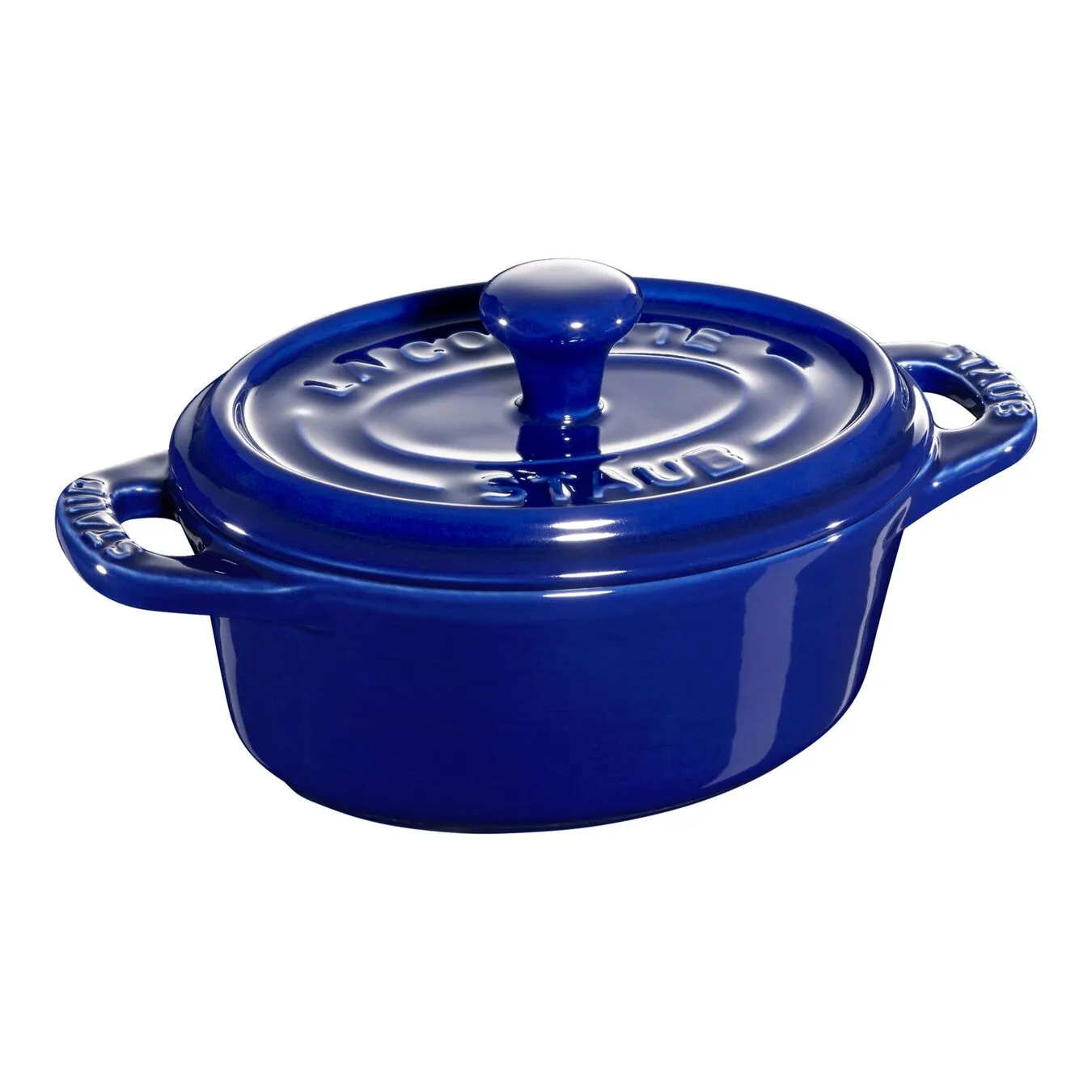 Staub Mini Cocotte 10 Cm, Oval, Mørk-Blå, Keramisk