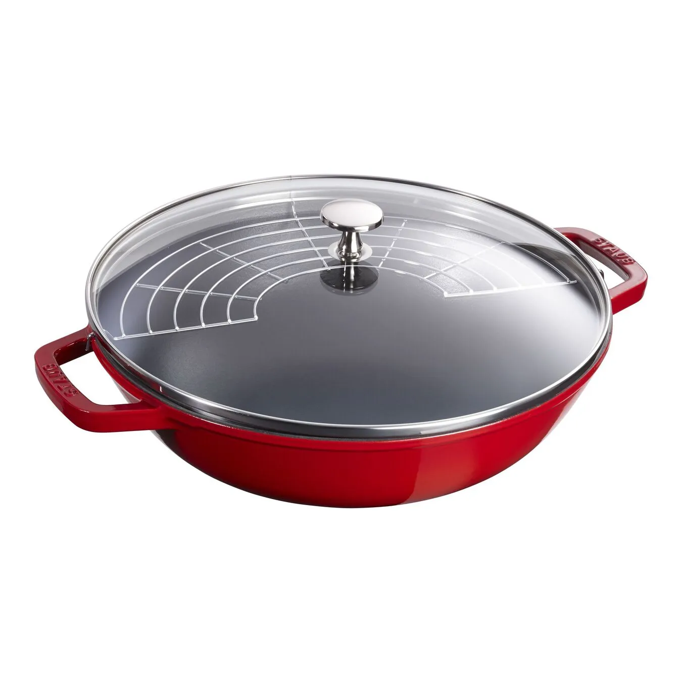 Staub Wok Med Glaslåg 30 Cm, Støbejern