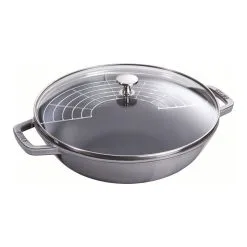 Staub Wok Med Glaslåg 30 Cm, Støbejern