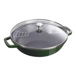 Staub Wok Med Glaslåg 30 Cm, Støbejern