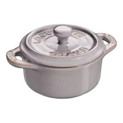 Staub Mini Cocotte 10 Cm, Rund, Antikgrå, Keramisk