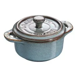 Staub Mini Cocotte 10 Cm, Rund, Antikturkis, Keramisk