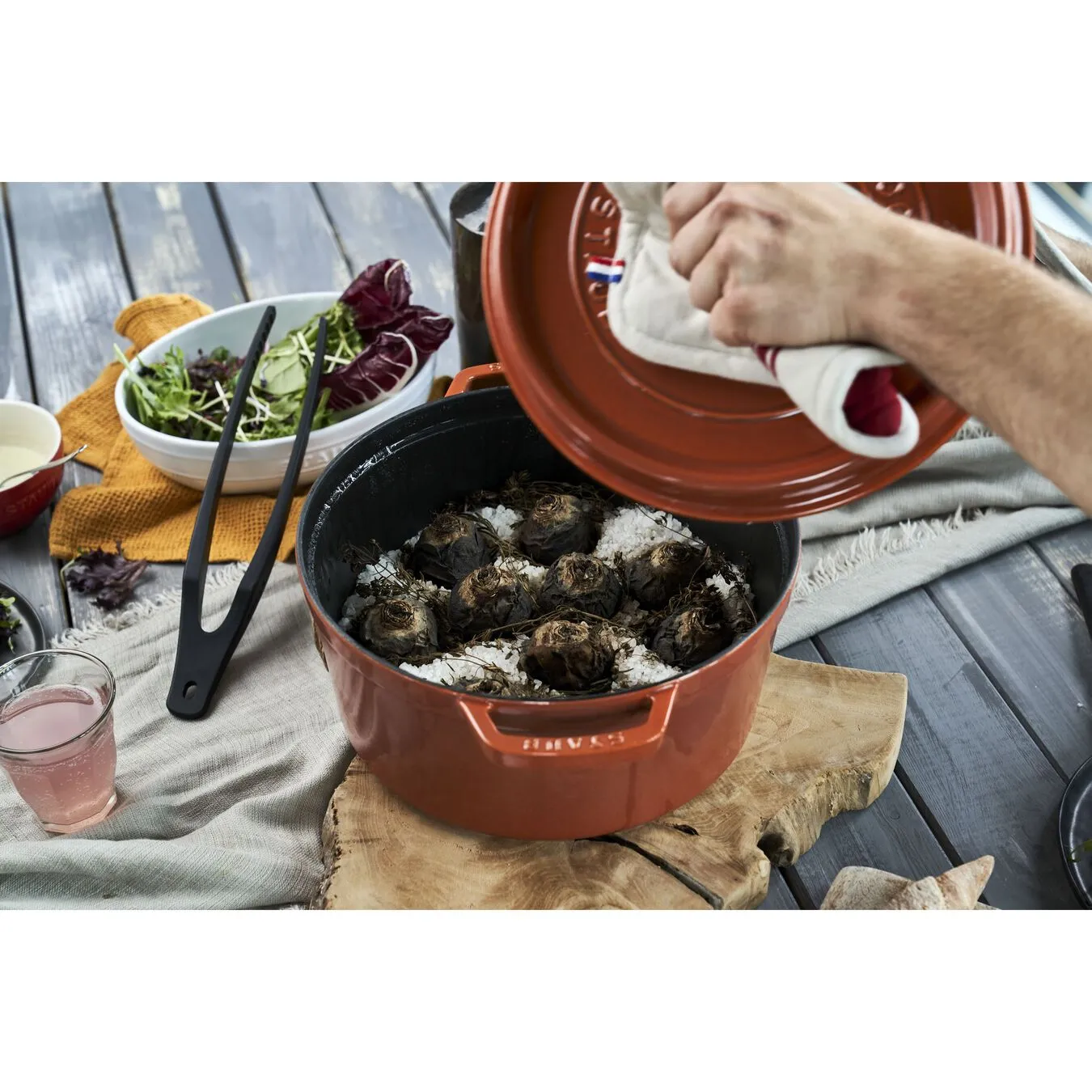 Staub Cocotte 28 Cm, Rund, Kanel, Støbejern - Billede 5