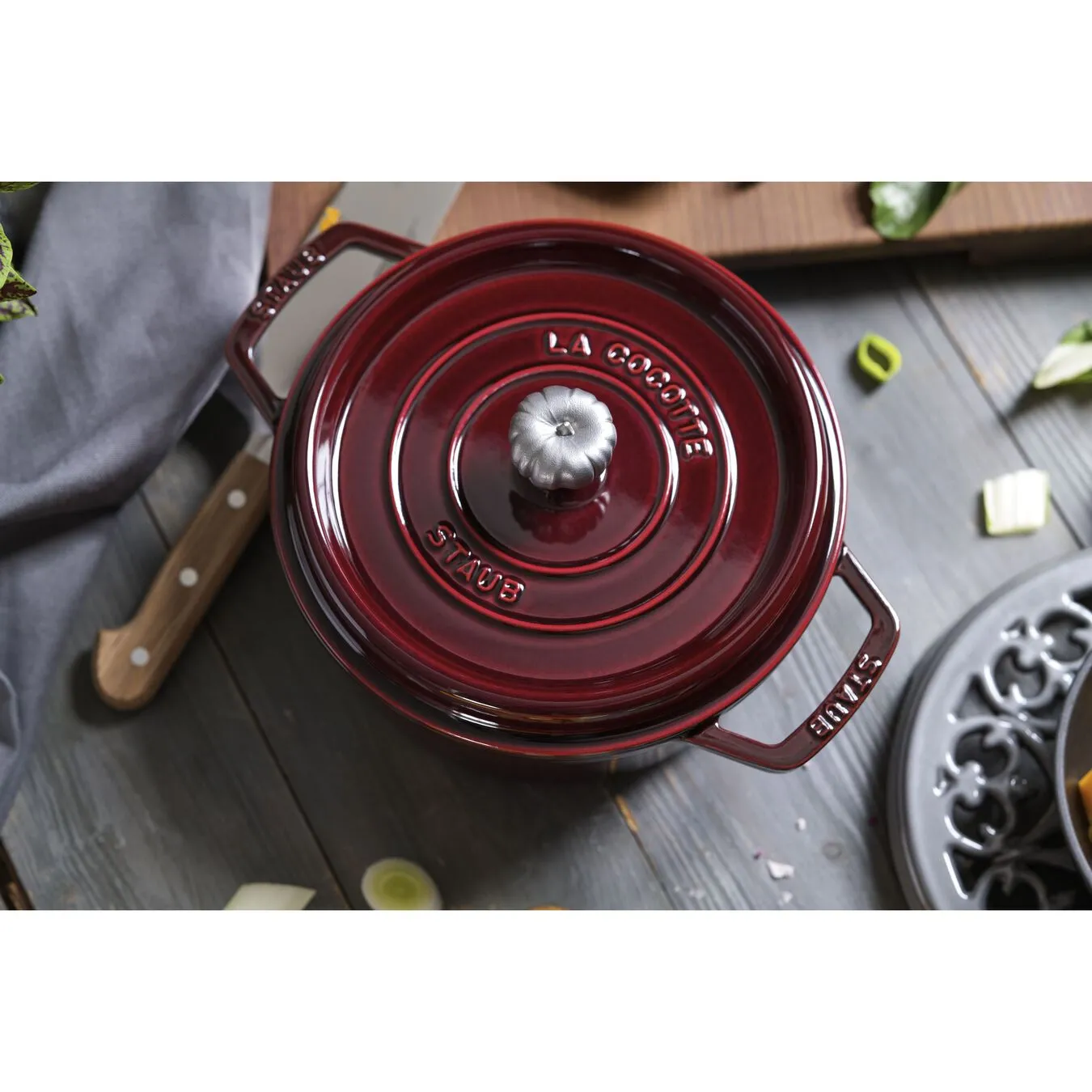 Staub Cocotte 24 Cm, Rund, Grenadine, Støbejern - Billede 3