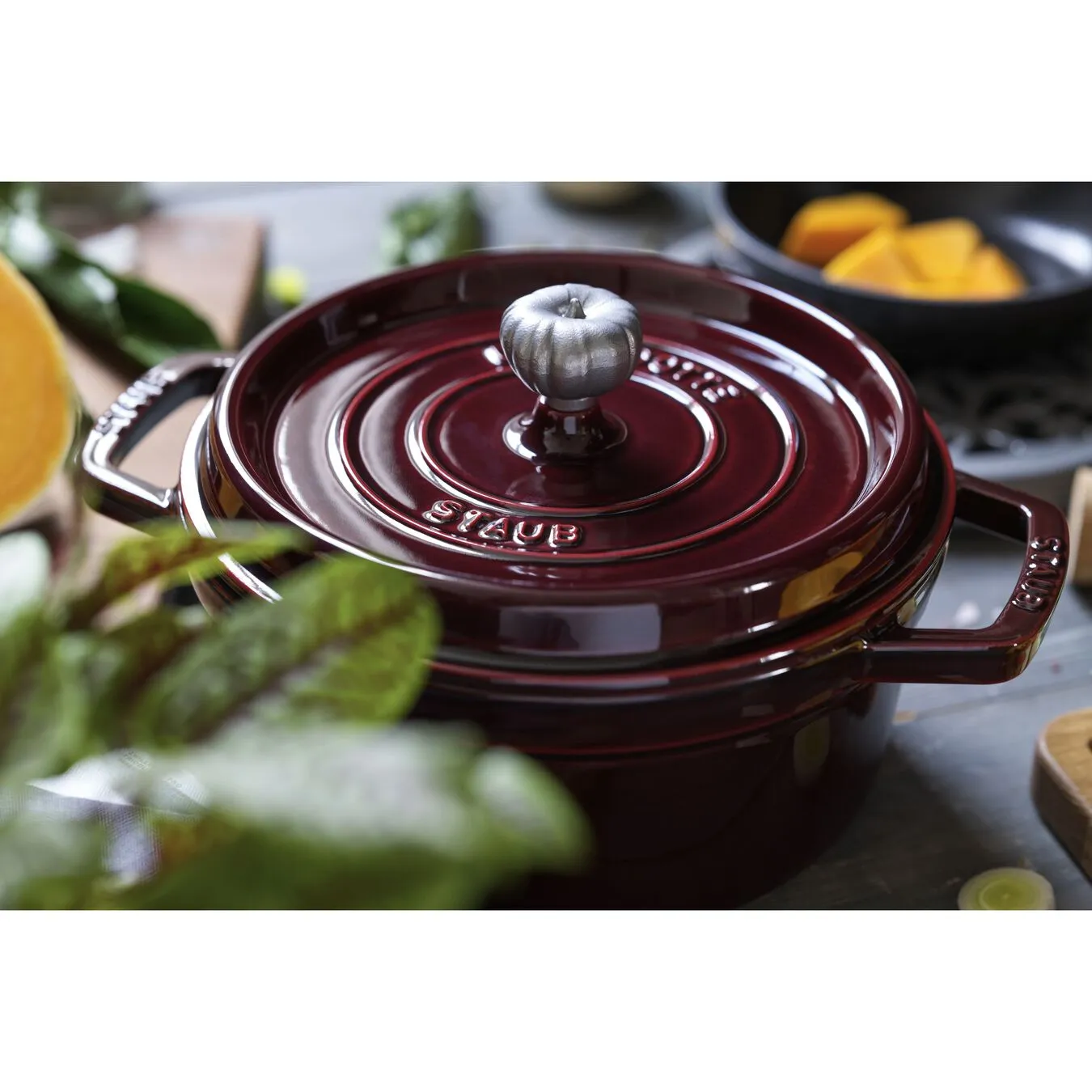 Staub Cocotte 24 Cm, Rund, Grenadine, Støbejern - Billede 4