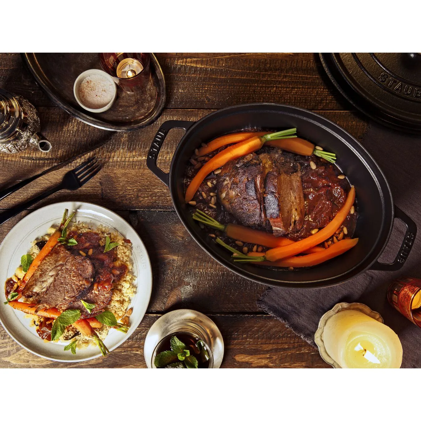 Staub Cocotte 33 Cm, Oval, Sort, Støbejern - Billede 6