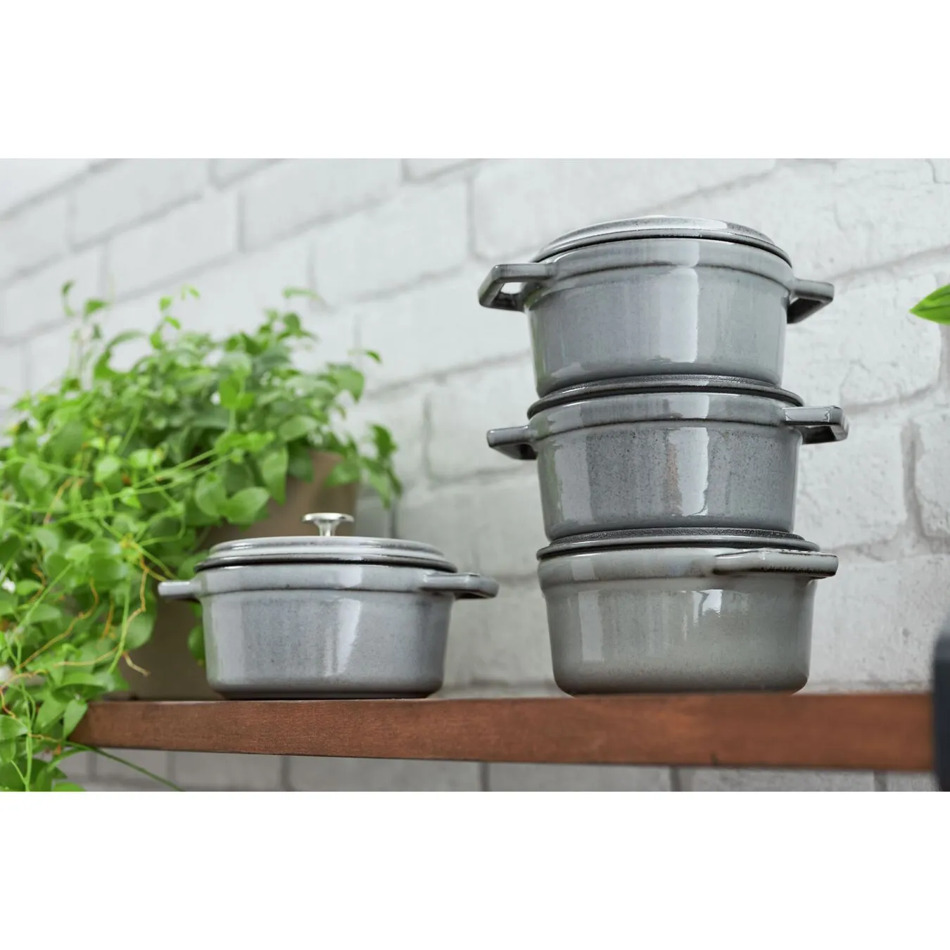 Staub Cocotte 16 Cm, Rund, Grafitgrå, Støbejern - Billede 4