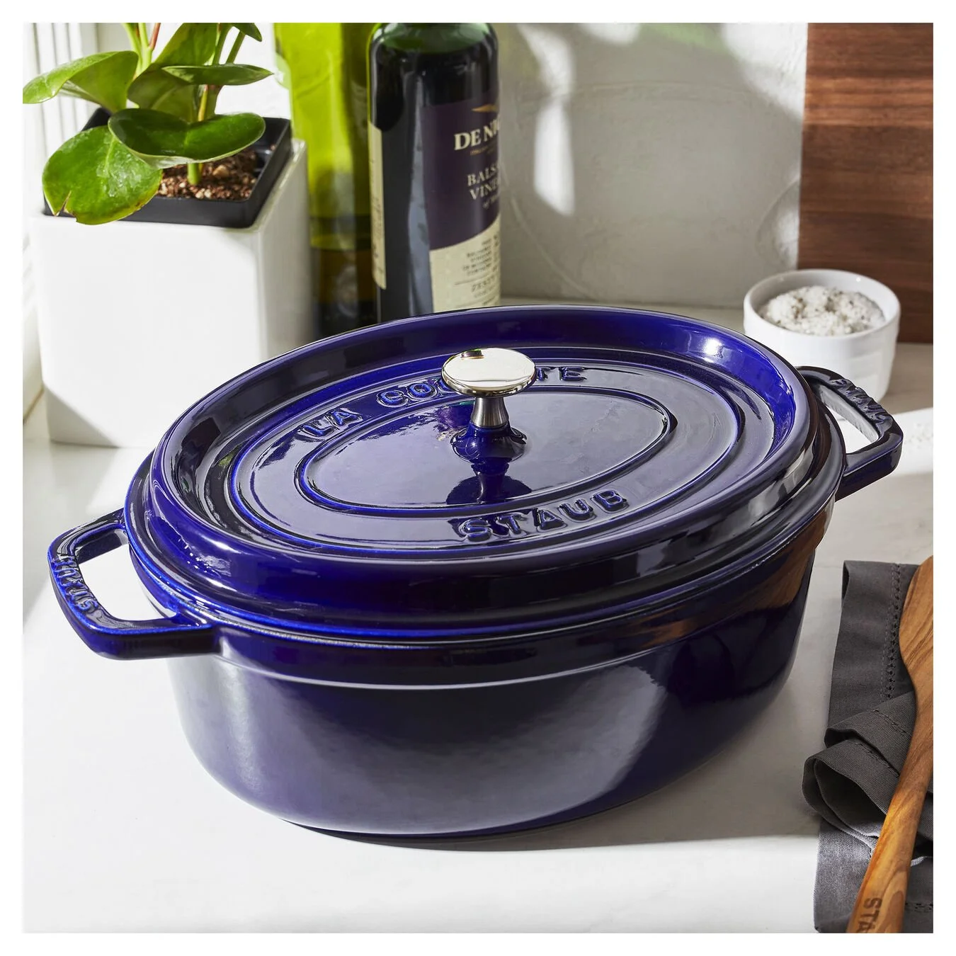 Staub Cocotte 29 Cm, Oval, Mørk-Blå, Støbejern - Billede 6